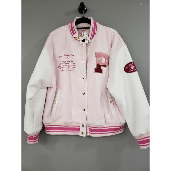NEW SIZE XL Victoria Secret PINK Love Shack Fancy Varsity Jacket Limited Edition - Picture 1 of 9